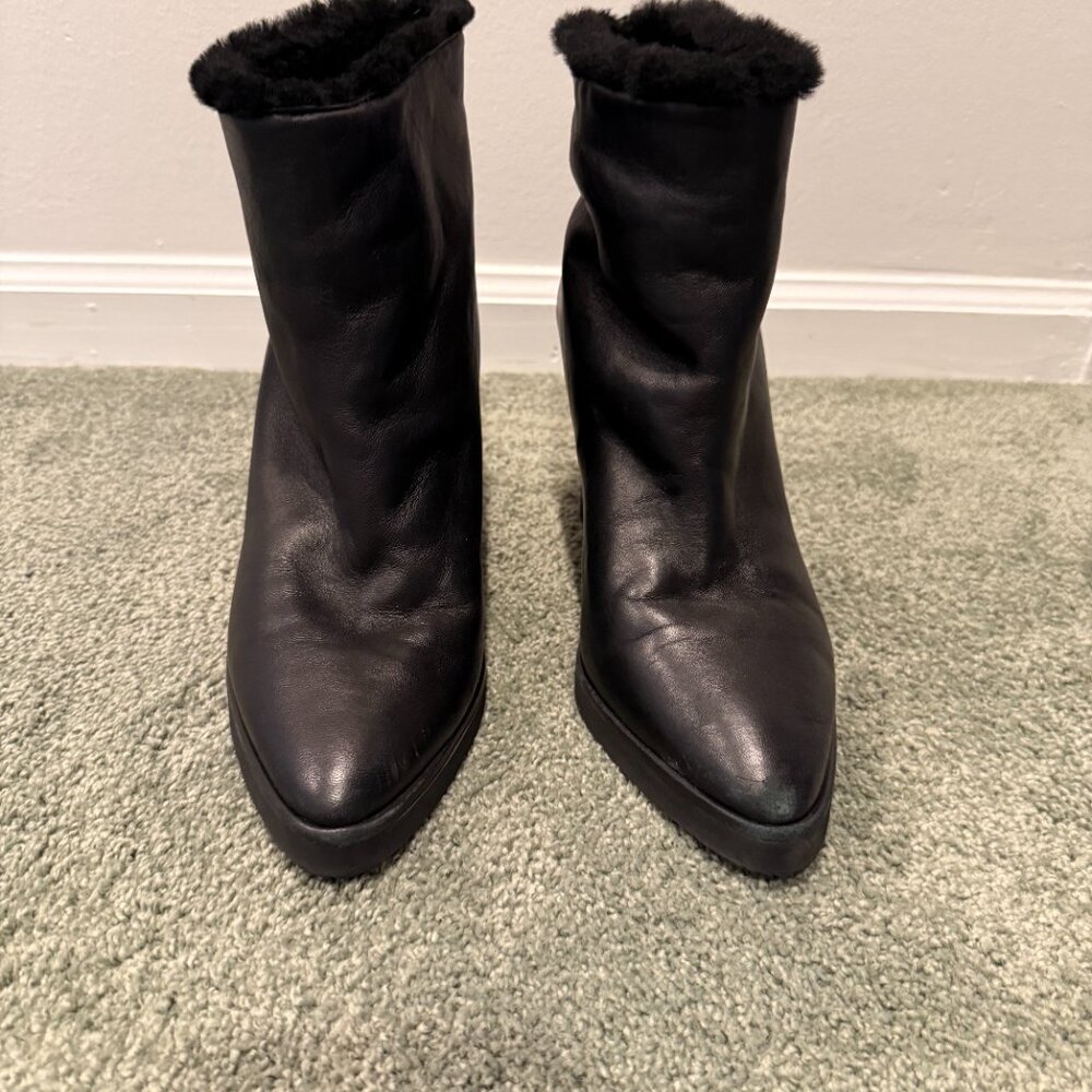 Designer Tamara Mellon Wedge Boots with Shearling Lining!